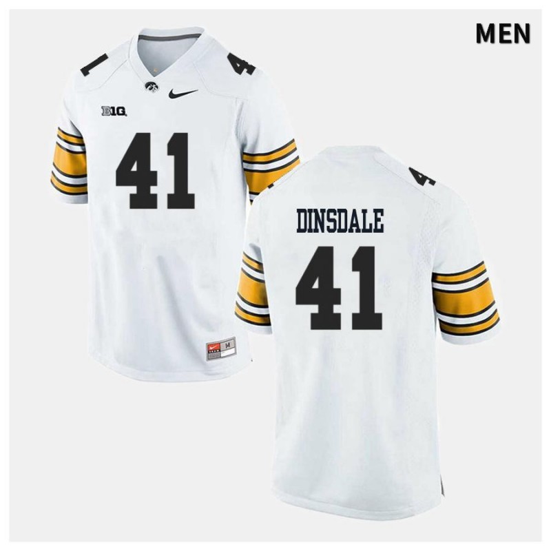 Men's Iowa Hawkeyes NCAA #41 Colton Dinsdale White Authentic Nike Alumni Stitched College Football Jersey JV34D37NR